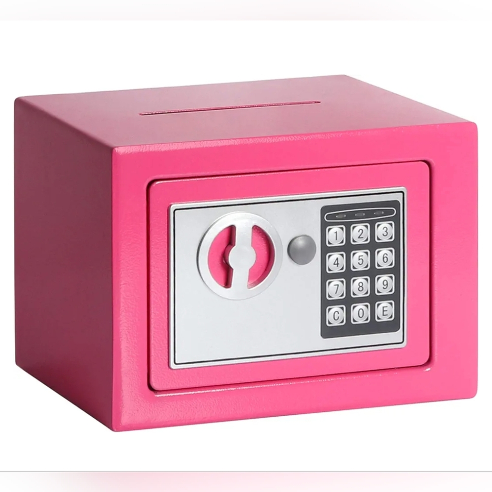 🔐 Pink Mini Safe w Keypad + Keys - Picture 5 of 6